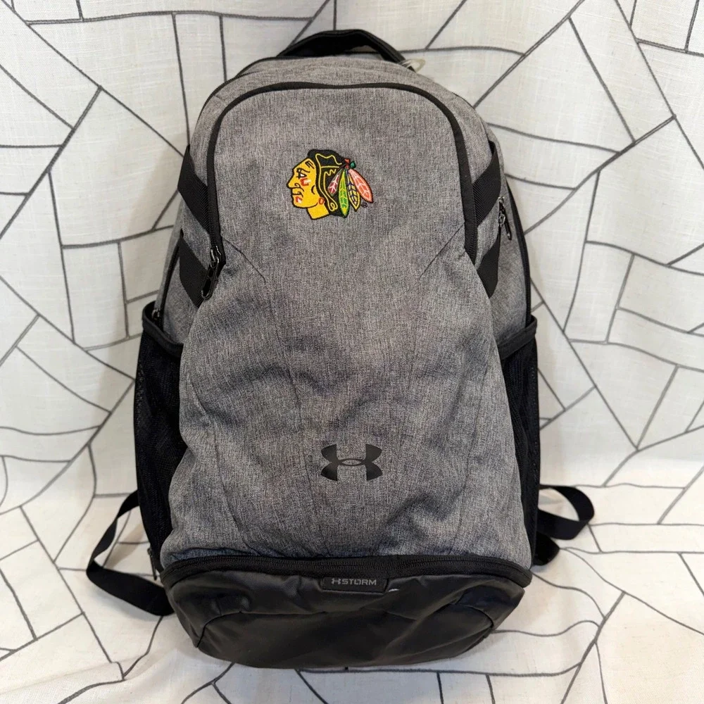 Under Armour Backpack OS Gray Chicago Blackhawks Storm Laptop Bag‎ NHL